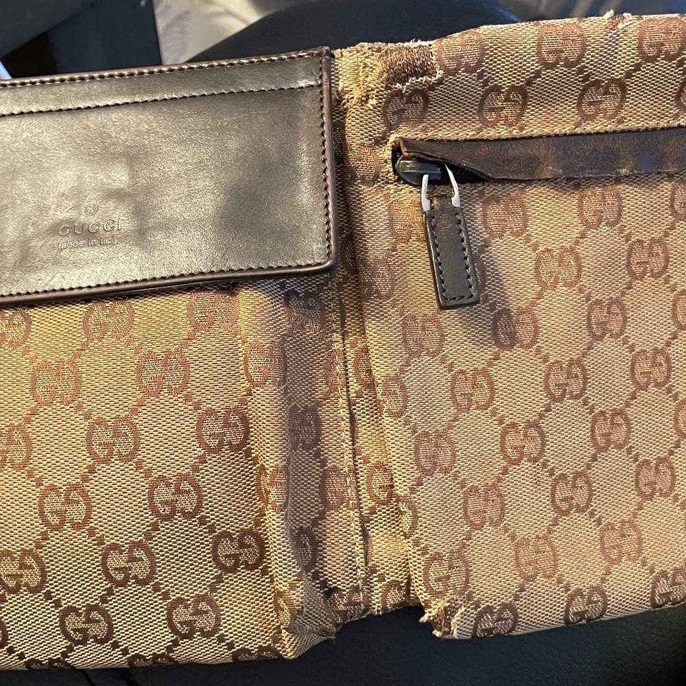 Gucci Brown Belt Bag with Metallic Accents